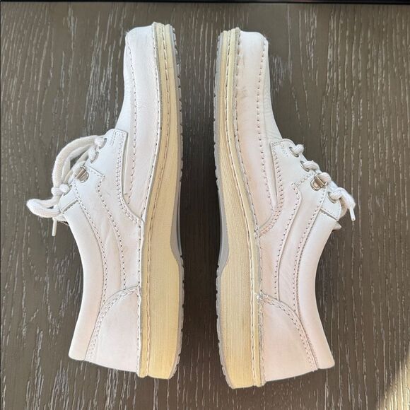 Birkenstock Classic White Leather Oxfords Lace Up Design Size M8 / L10 Germany - Picture 5 of 12